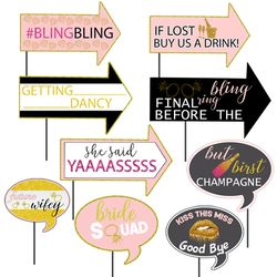 kiss the miss goodbye photo booth props, bachelorette photo booth props, kiss the miss goodbye props, bachelorette props