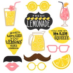 Lemonade Photo Booth Props, Lemonade Photo Props, Lemonade Props, Lemonade Clipart, Lemonade Vector, Lemonade