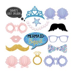Mermaid Photo Booth Props, Mermaid Photo Props, Mermaid Props, Mermaid Clipart, Mermaid Vector, Mermaid