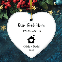 our first home christmas ornament, personalized housewarming gift, new house ornament, real estate gift