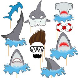 shark photo booth props, shark photo props, shark props, shark baby photo section, shark clipart, shark diving props
