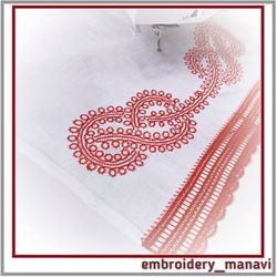 Knot pattern in tambourine stitch Machine embroidery design Ornament