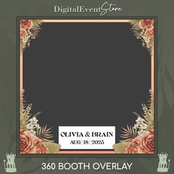 360 overlay photobooth wedding 360 flowers selfie 360 rose gold wedding videobooth 360 bday custom template party love