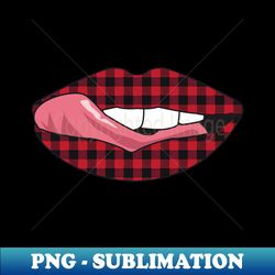 Vintage Lips Retro Style Tongue Flannel Pattern Popart Gift - Premium PNG Sublimation File - Unlock Vibrant Sublimation Designs