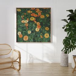 marigolds wall art  flowers wall art  vintage wall art   antique wall decor  colorful wall art  digital download  printa