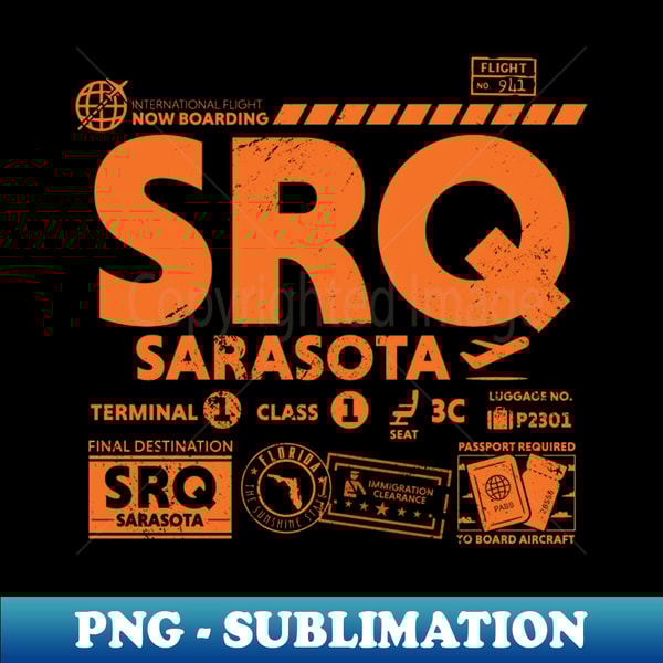 BI-20231104-30729_Vintage Sarasota SRQ Airport Code Travel Day Retro Travel Tag Florida 8872.jpg