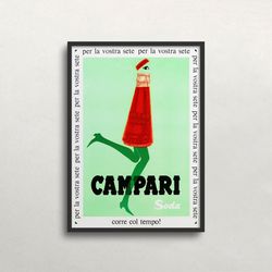 campari soda print, vintage wall art, bar wall decor, vintage campari poster, retro wall decor, digital download, printa