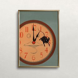 hickory dickory dock, vintage wall art, clock wall art, mouse art, nursery rhyme print, whimsical art, digital download,