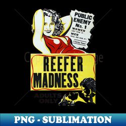 REEFER MADNESS- ASSASSIN OF YOUTH Propaganda Poster - Elegant Sublimation PNG Download - Perfect for Creative Projects