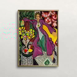 matisse print woman in purple robe woman portrait vintage wall art colorful wall art vibrant digital download print