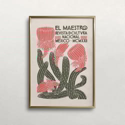 mexico wall art, cactus wall art, vintage wall art, boho wall decor, cactus print, muted lighter colors, digital downloa
