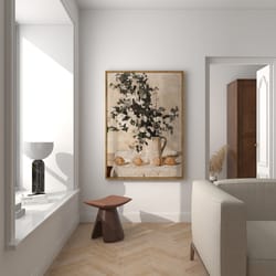 muted neutral vintage print flowers and lemons vintage wall art farmhouse wall decor digital download printable wal