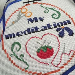 Cross stitch pattern My meditation, cross stitch chart PDF, easy cross stitch pattern for beginners