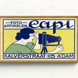 victorian woman with camera, samsung frame tv art, vintage wall art, camera advertisement, art nouveau, digital download