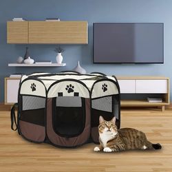 Portable Foldable Pet Tent Kennel Octagonal Fence Puppy Shelter Easy To Use Outdoor Easy Operation Large Dog Cages Cat F