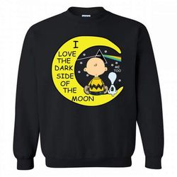 snoopy and charlie brown i love the dark side of the moon crewneck sweatshirt