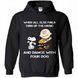snoopy charlie brown when all else fails turn up the music hoodie