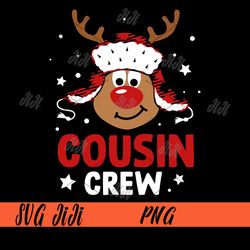 cousin crew reindeer christmas png, xmas reindeer holiday png