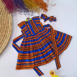 Blue  Dress For Girls, Toddlers Dresses, Dresses For Babies, Gift For Girls, Birthday Party Gift Dress, African Print