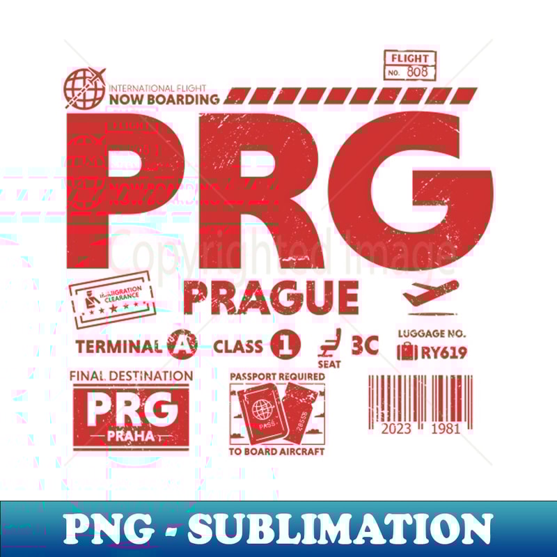 ON-20231104-30667_Vintage Prague PRG Airport Code Travel Day Retro Travel Tag Czech Republic 4068.jpg