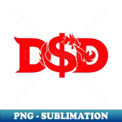 Dungeons  Dollars Logo Red - Unique Sublimation PNG Download - Boost Your Success with this Inspirational PNG Download