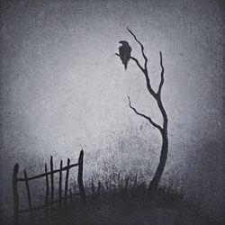 black crow oil painting