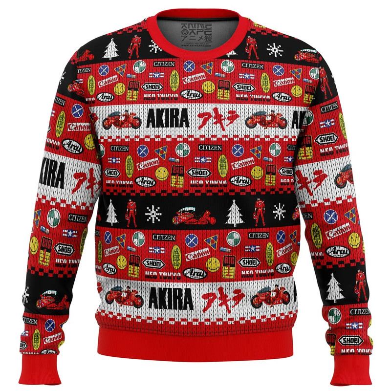 Akira Bike Decals All Over Print Hoodie 3D Zip Hoodie 3D Ugly Christmas Sweater 3D Fleece Hoodie