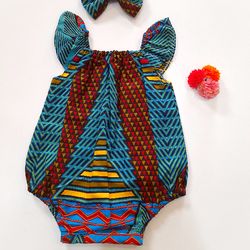 Cute Romper For Baby, Multicolour Baby Clothes Gifts Clothes, Stocking Fillers, African Print Toddler Romper
