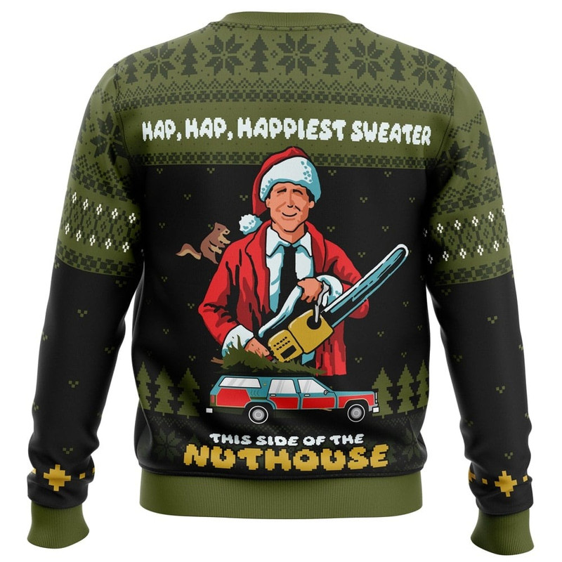 Happiest Sweater this Side of the Nuthouse National Hoodie 3D Zip Hoodie 3D Ugly Christmas Sweater 3D Fleece Hoodie