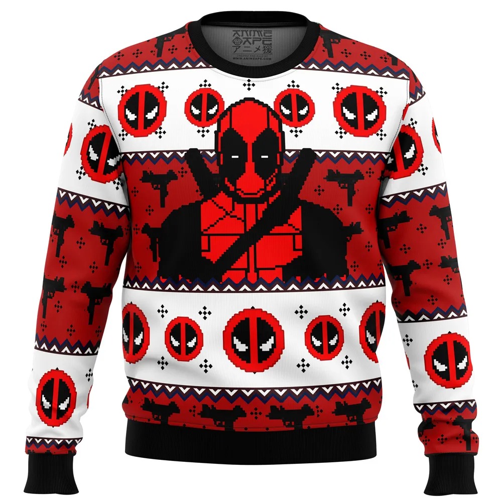 Deadpool Guy All Over Print Hoodie 3D Zip Hoodie 3D Ugly Christmas Sweater 3D Fleece Hoodie
