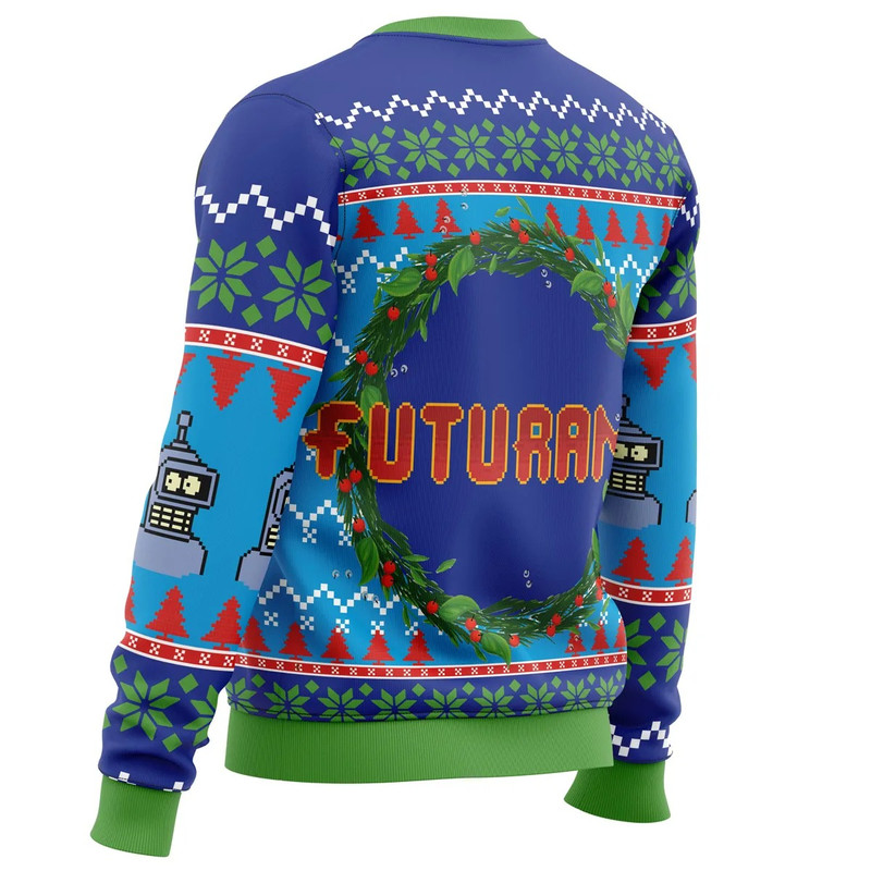 Merry Kissmyass Futurama All Over Print Hoodie 3D Zip Hoodie 3D Ugly Christmas Sweater 3D Fleece Hoodie