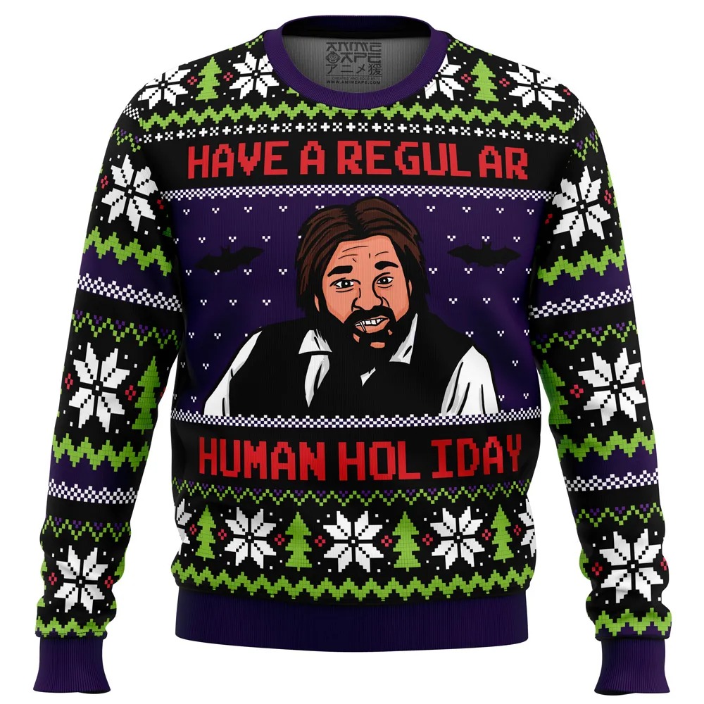Regular Human Holiday What We Do In The Shadows Hoodie 3D Zip Hoodie 3D Ugly Christmas Sweater 3D Fleece Hoodie