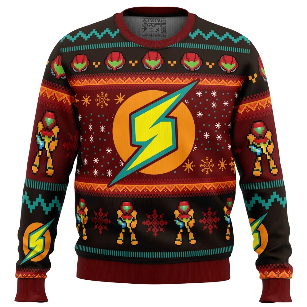 Samus Metroid All Over Print Hoodie 3D Zip Hoodie 3D Ugly Christmas Sweater 3D Fleece Hoodie