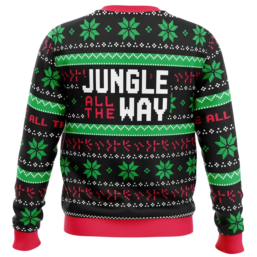 Jungle All The Way Arnold Schwarzenegger All Over Print Hoodie 3D Zip Hoodie 3D Ugly Christmas Sweater 3D Fleece Hoodie