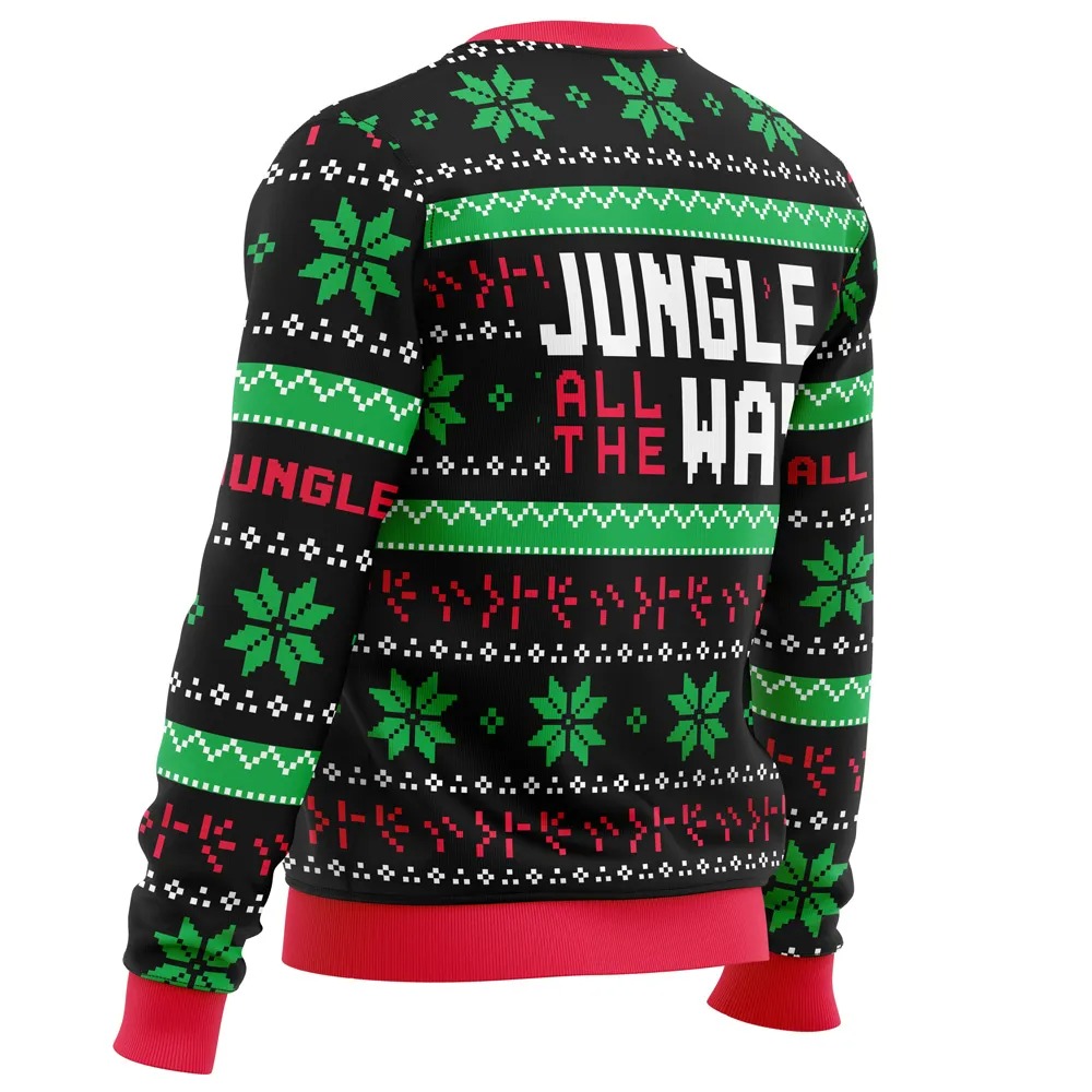 Jungle All The Way Arnold Schwarzenegger All Over Print Hoodie 3D Zip Hoodie 3D Ugly Christmas Sweater 3D Fleece Hoodie