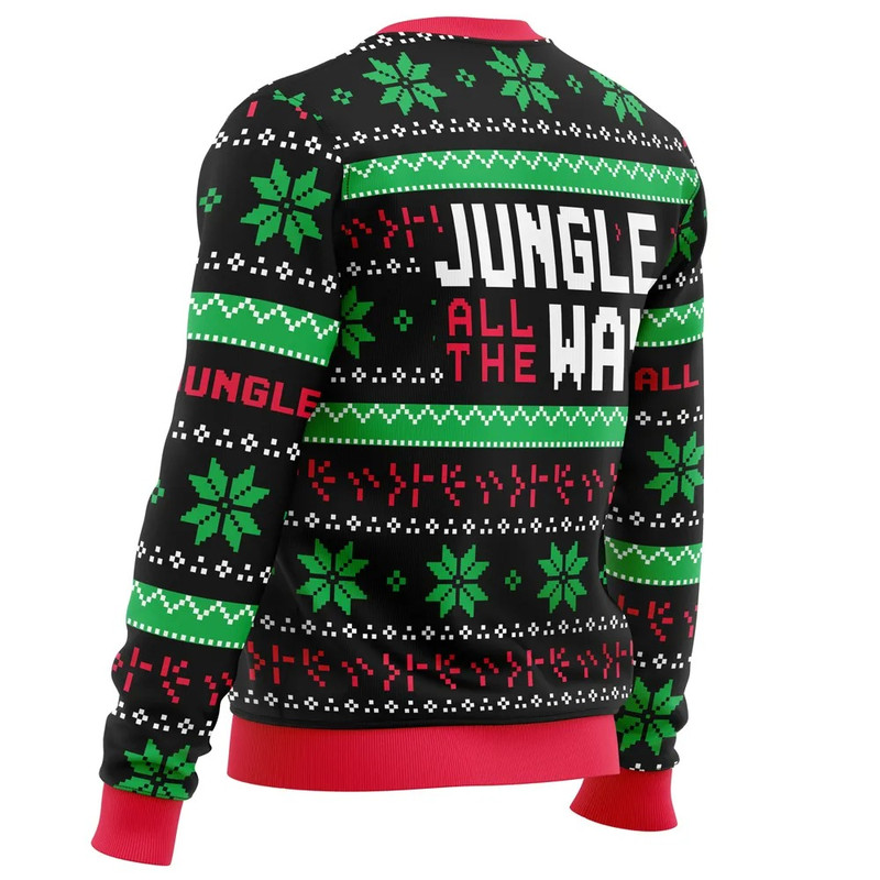 Jungle All The Way Arnold Schwarzenegger All Over Print Hoodie 3D Zip Hoodie 3D Ugly Christmas Sweater 3D Fleece Hoodie