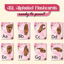 asl (american sign language) alphabet, 28 flashcards, asl flash cards