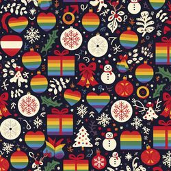 LGBT friendly gift wrapping paper Digital paper for Christmas and New Year Craft paper Digital file for Christmas decor