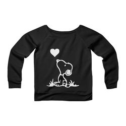 snoopy comic dog cpy womans wide neck sweatshirt sweater