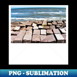 the concrete wall in shoreline ecopop beach in galveston tx photo art - Sublimation-Ready PNG File - Defying the Norms