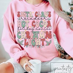 Christmas Vibes Sweatshirt, Retro Christmas Sweatshirt, Christmas Sweatshirt, iPrintasty Christmas, Christmas lights Swe