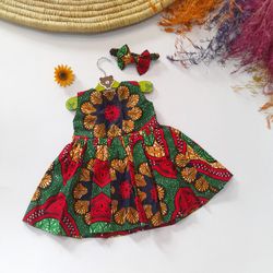 Green Dress For Girls, Toddlers Dresses, Dresses For Babies, Gift For Girls, Birthday Party Gift Dress, African Print