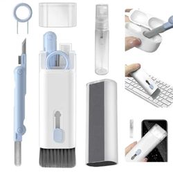 7-in-1 keyboard cleaning kit - universal screen & earphone dusting tool set with microfiber brush