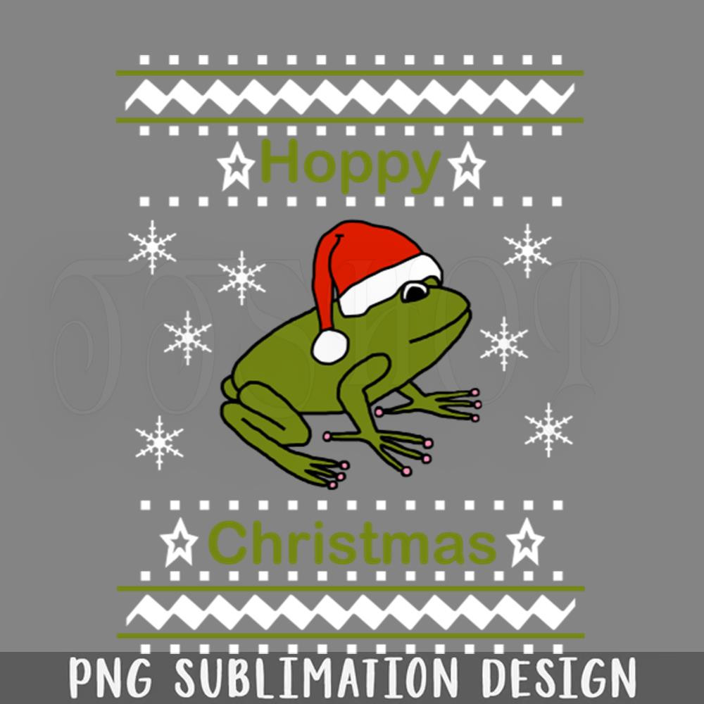 DMEE63-Frog says Hoppy Christmas PNG Download.jpg