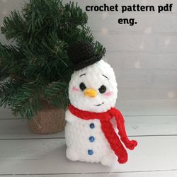 Crochet Pattern Little Snowman, Crochet Christmas decoration