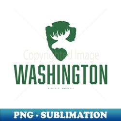 washington moose - green - signature sublimation png file - fashionable and fearless