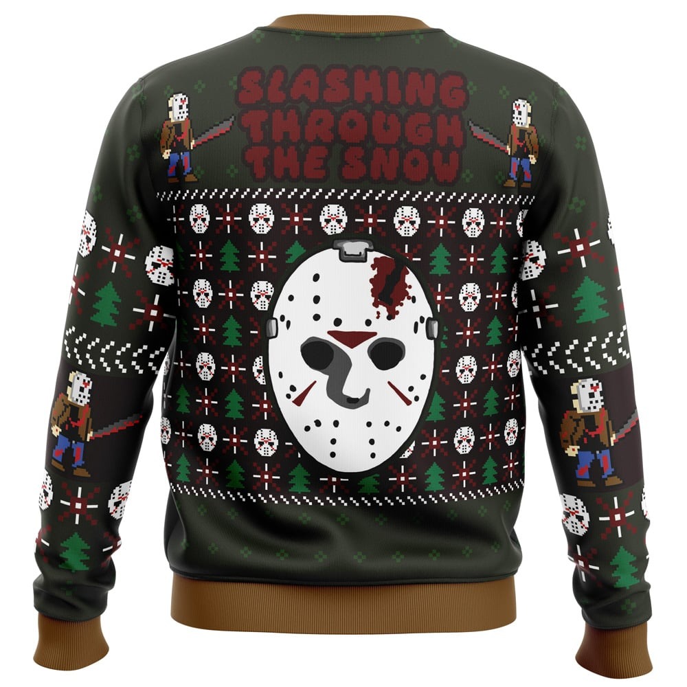 Slashing Through The Snow Jason Voorhees All Over Print Hoodie 3D Zip Hoodie 3D Ugly Christmas Sweater 3D Fleece Hoodie