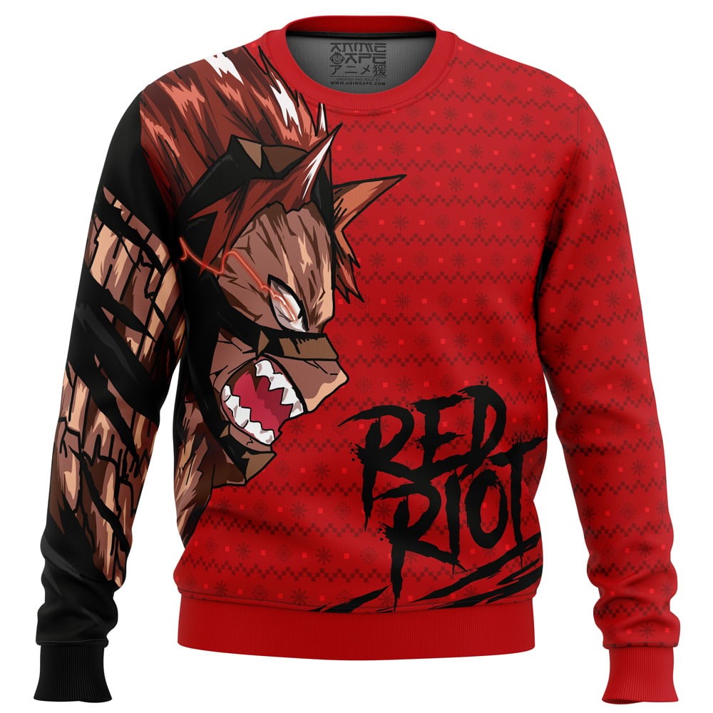 Unbreakable Red Riot My Hero Academia All Over Print Hoodie 3D Zip Hoodie 3D Ugly Christmas Sweater 3D Fleece Hoodie