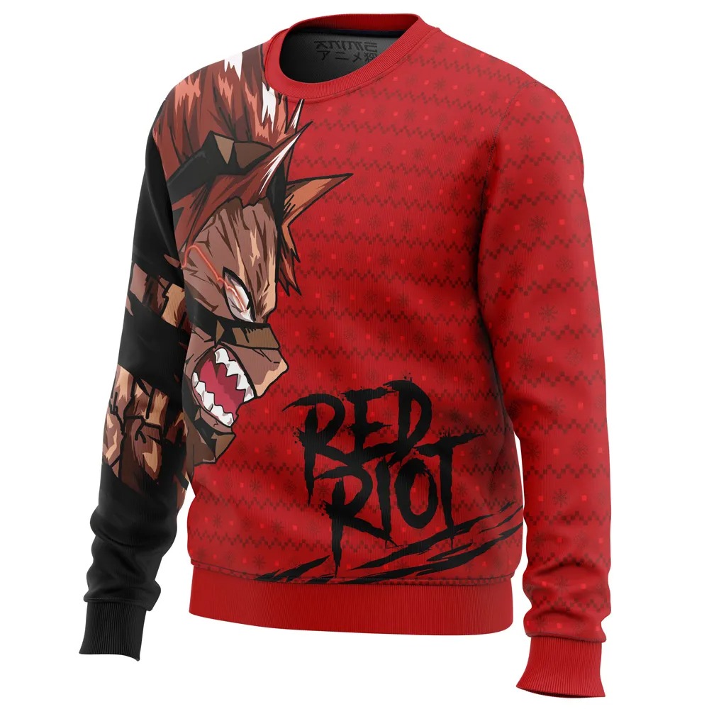 Unbreakable Red Riot My Hero Academia All Over Print Hoodie 3D Zip Hoodie 3D Ugly Christmas Sweater 3D Fleece Hoodie