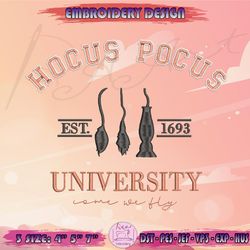 hocus pocus university embroidery design, sanderson sisters embroidery, halloween embroidery design, machine embroidery designs